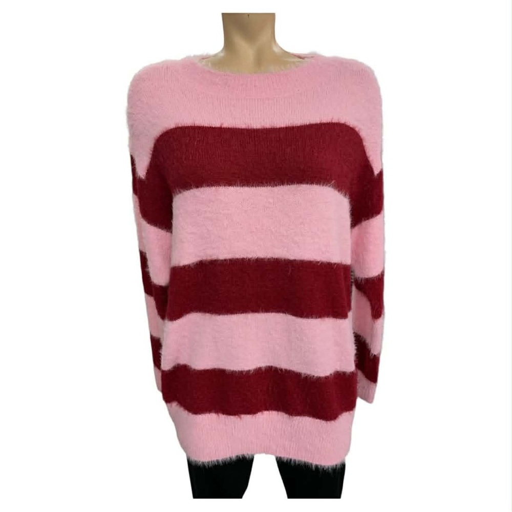 Universal Thread Pink and Red Striped Sweater Size M